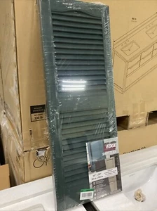 BUILDER'S EDGE LOUVERED VINYL EXTERIOR FOREST GREEN SHUTTERS (PAIR) - Picture 1 of 4