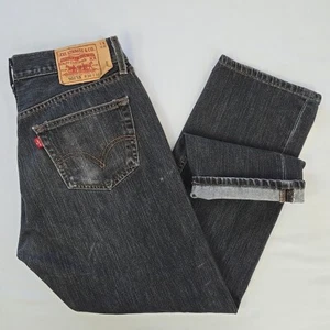 Vintage 2007 Levi's 501XX Faded Black Denim Jeans Mens 34x31 (32x28) Red Tab - Picture 1 of 21