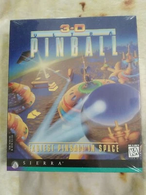 SEALED 3-D Ultra Pinball 1995 Sierra PC Video Game Big Box - Image 1 of 3