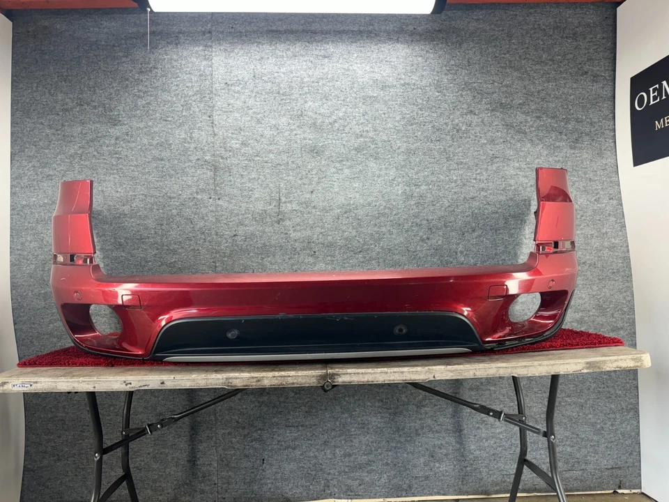 BMW 11-13 E70 X5 Rear Bumper Cover w/ Pdc Vermillion Red Metallic A82 OEM 55K - Image 1 of 4