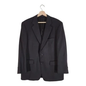 Burberry Mens Silk Cashmere Notch Lapel Button Down Blazer Black Size 41 Short - Picture 1 of 8