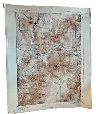 Antique 1932 Geological Survey Topographic Map NH Shelburne Gorham & Others - Image 1 of 3