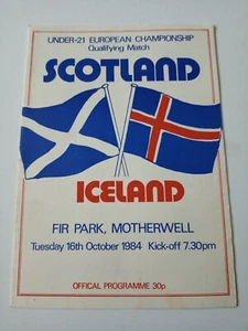 Scotland v Iceland U21 European Championship Football Programme Motherwell 1984 - Picture 1 of 4