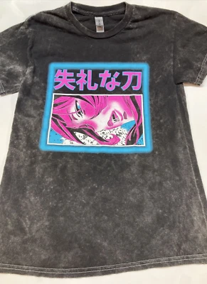 Anime Katana Sword Rude Katana Japanese T Shirt Dark Grey Small - Image 1 of 4