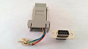 MODULAR ADAPTER DB9F TO RJ11 / RJ12 GOLD PINS RS232 GREY - Picture 1 of 1