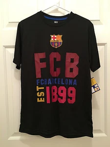 NWT FC Barcelona FCB Established 1899 Soccer Official Black T-Shirt Medium - Picture 1 of 1