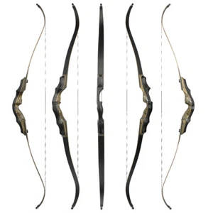 62 Zoll Recurve Bow 20-60 Pfund Takedown Riser Holzbogenschießen amerikanische Zieljagd - Bild 1 von 20