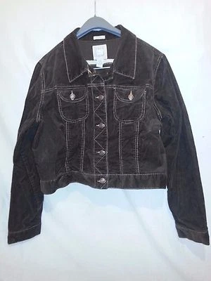 Chaqueta de Jean Antigua Azul Marino Elástica de Pana Marrón Estilo Camionero Para Mujer S Juvenil XL Foto 1 de 3