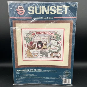 My Purrfect Cat Record - Sunset Dimensions 13599 - Cross Stitch 1994 - Picture 1 of 6