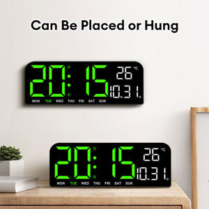 Large Digital Wall Clock with Remote Control, Led Display with Adjustable US