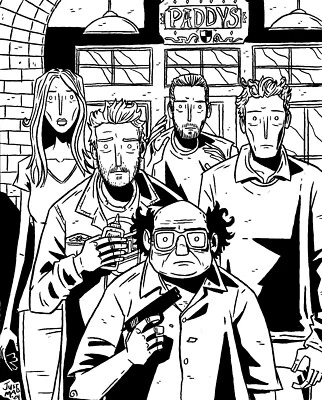 It's Always Sunny in Philadelphia - Dibujo a tinta original de Justin Madson 8 x 10 Foto 1 de 3