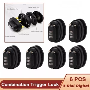 6x 3-Dial Digital Trigger Password Lock Gun Keyless Padlock for Firearms Pistol - Picture 1 of 11