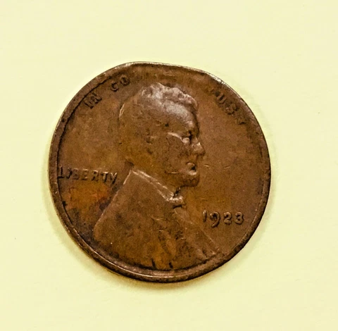1923 LINCOLN Wheat Cent Error Straight clip planchet Cover
