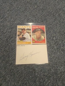HARVEY KUENN Autograph Signed 3x5 Index Card & 1959 Topps Card - Picture 1 of 3
