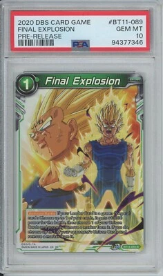 Final Explosion PRE-RELEASE 2020 Dragon Ball Super Card Game BT11-089 - PSA 10 - Image 1 of 2