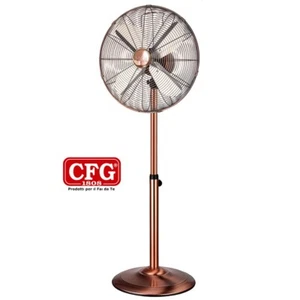 VENTILATORE A PIANTANA IN METALLO RAMATO CFG RAME 45 60W CM.45 H.170 - Foto 1 di 3