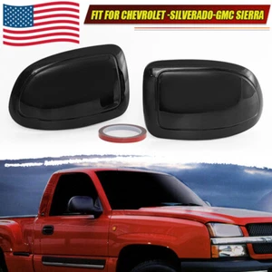 Fits 1999-2004 2005 2006 Chevy Silverado GMC Sierra Mirror COVERS Overlay BLACK - Foto 1 di 11