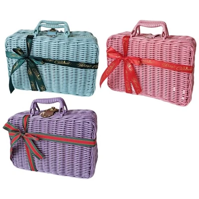 Fashion Rattan Like Gift Container Handled Case for Christmas Gifting - Image 1 of 4