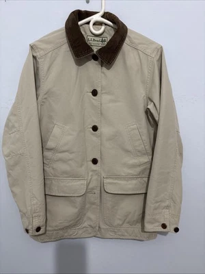 LOGO PERSONALIZADO LL Bean De Colección Chaqueta Tostada Mujeres Forrada Bolsillos con Botones Tareas Abrigo 0BGX4 Foto 1 de 4