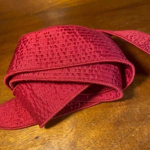 Vintage Red Textured Fabric Belt 56" Long Accessory Womens Waist Or Dress Sash - Picture 1 of 4