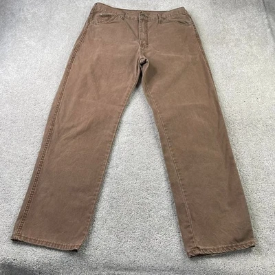 Pantalones Dickies Para Hombre 36x32 Marrón Pato Lona Calce Relajado Ropa de Trabajo Carpintero Foto 1 de 4