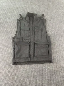 Vintage Gap Vest Men Small Black Fleece Lined Utility Cargo Pocket Fishing 90s - Picture 1 of 8
