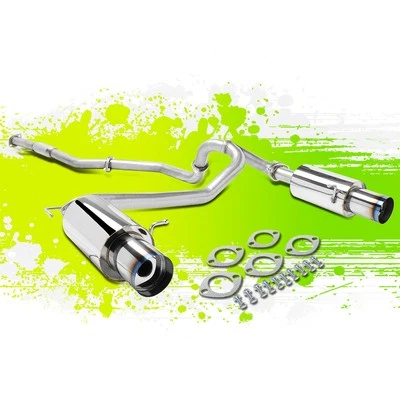 4" OD Stainless Dual Muffler Tip Racing Catback Exhaust System for Tiburon 07-08 - Image 1 of 4
