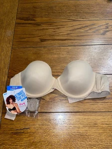 Sujetador Maidenform Ultimate Stay Put Beige Sin Tirantes 36B Nuevo con Etiquetas Correa Ajustable - Imagen 1 de 11