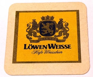 MÜNCHEN BAYERN LÖWENBRÄU LÖWEN WEISSE BIER 1 BIERDECKEL ca. 40-60 JAHRE ALT - Picture 1 of 2