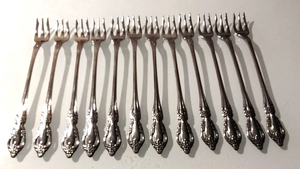 Set Of Twelve Oneida Brahms Stainless Steel Cocktail Forks - Image 1 of 1