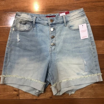 Новый с Ярлыками Jennifer Lopez изогнутый высоты кнопка мухи искусственно состаренные шорты размер 12 - Изображение 1 из 4