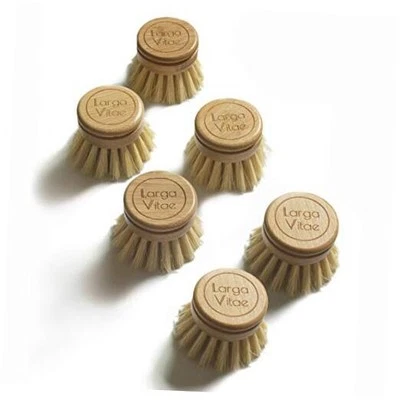 6 pcs Wooden Dish Brush Replacement Heads Made of Renewable Bamboo Wood Sisal - Image 1 of 4