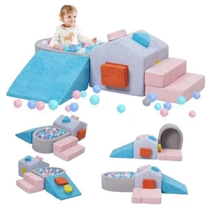 Foam Climbing Blocks for Toddlers,6 Pieces Soft House-Shaped Play Gym with - Picture 1 of 7