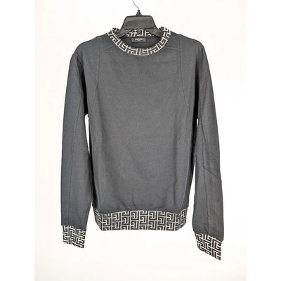 Balmain Crewneck With Monogram Logo Trim in Black BNWOT  M - Image 1 of 4