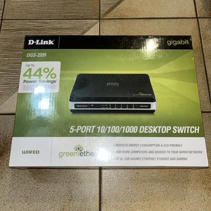 D-Link Gigabit 5-portowy przełącznik biurkowy DGS-2205 zielony Ethernet 10/100/1000 zapieczętowany - Zdjęcie 1 z 15