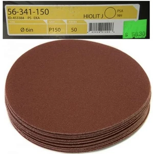 NEW Mirka Hiolit 6 in. 150 Grit PSA Cloth Disc  56-341-150, Qty 50 DISCS/BOX PSA - Picture 1 of 7