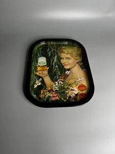 French vintage serving tray advertising Carlier beer retro bar décor toleware - Picture 1 of 6