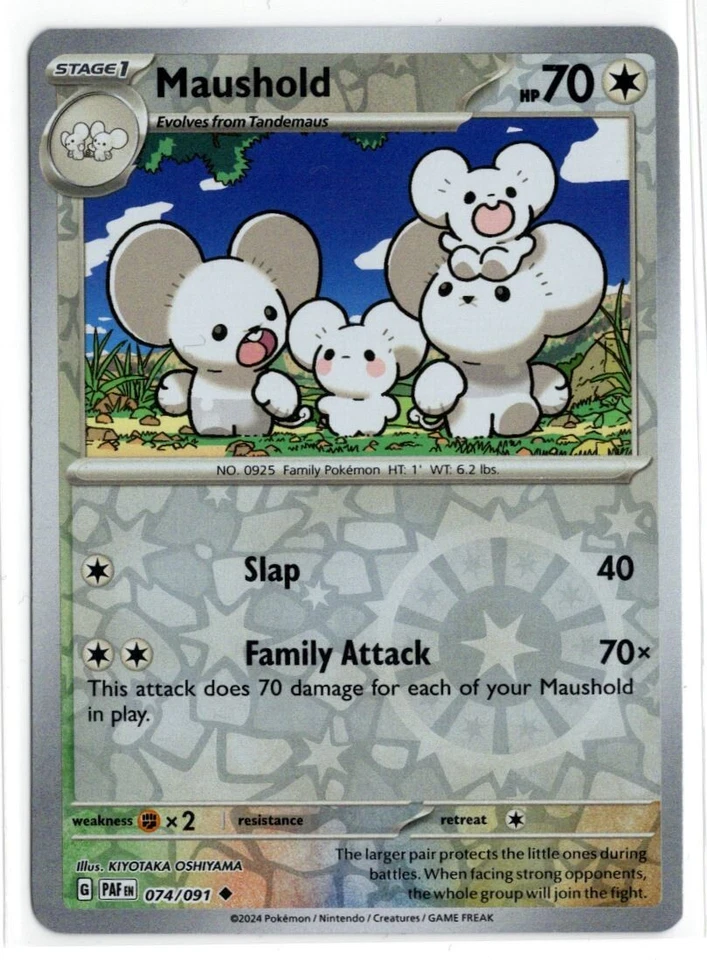 Pokemon Paldean Fates Reverse Holo 074/091 Maushold - Image 1 of 1