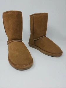 Natural Reflections Womens 9 Tan Suede Leather Boots Shearling Fur Lining - Picture 1 of 9