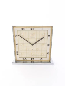 Extremely rare LeCoultre table clock in a heavy nickel plated brass case - Picture 1 of 9