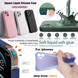NEW UPGRADE Soft LIQUID Silicone Case Cover TPU FOR iphone 15 14 13 12 11 X 8 7 - Picture 1 of 11