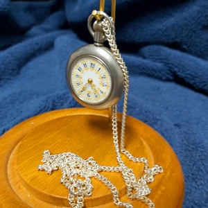 Vintage New England Watch Co. Knickerbocker Sterling Silver Duplex watch RUNS ! - Picture 1 of 7