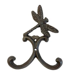 Cast Iron Dragonfly Double Robe Hook - Picture 1 of 7