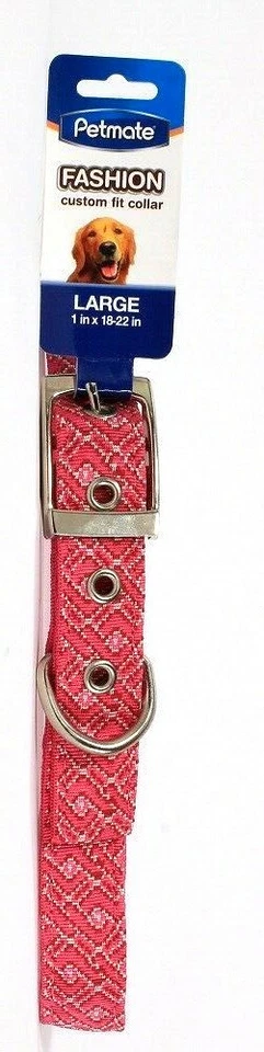 1 Ct Petmate Pink Geo Jacquard Large 1 In 18 To 22 In Fashion Custom Fit Collar - Image 1 of 1