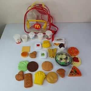 Vintage McDonald's 2001 Pretend Play Backpack With Assorted Plastic Food - Bild 1 von 7