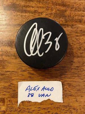 Alex Auld Hand Signed Autographed Black Hockey Puck - Image 1 of 2