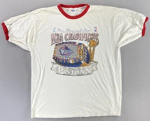 Detroit Pistons Two Thousand Four 2004 NBA Champions Majestic 2XL White Red Trim - Picture 1 of 19