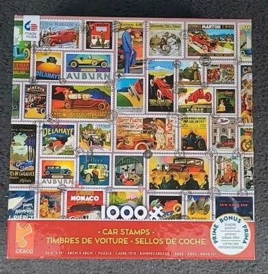 SELLOS DE COCHES CEACO 1000 piezas rompecabezas coches clásicos sellos internacionales COMPLETO Foto 1 de 4