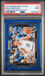 Reed Sheppard 2024 Prizm Draft Picks RC Variation Blue Wave SP /249 PSA 9 #21 - Picture 1 of 2