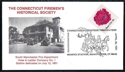 Juego de 3 cubiertas / Departamento de Bomberos de South Manchester / H&L Co. #1, dedicación de estación  Foto 1 de 3